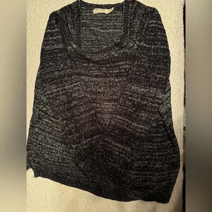 Faded Glory women’s soft black sweater with glittery silver accents‎ size XXL
